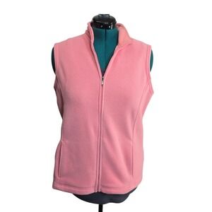 L.L. Bean - Women's Zip Up Fleece Vest - Size: Large Regular Salmon